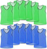 Unlimited Potential Nylon Mesh Scrimmage Team Practice Vests Pinnies Jerseys Bibs for Children Youth Sports Basketball, Soccer, Football, Volleyball (Pack of 12)