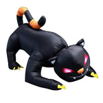 YUNLIGHTS 6X4Ft Halloween Inflatable for Halloween Big Black Cat with LED Lights Indoor and Outdoor Decorations