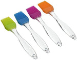 Silicone Basting Pastry & Bbq Brush, Set of 4, Colorful