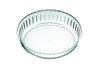 Simax Clear Glass Fluted Cake Dish, Deep | Heat, Cold and Shock Proof, Made in Europe, 10.25 Inch
