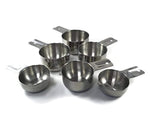 Stainless Steel Measuring Cups, 6 Piece Stackable Set with Pour Spout, by Schooney Kitchenware