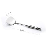 Mr.Dakai Spatula 304 Stainless Steel with Hollow Long Heat Resistant Handle Wok Utensils, Silver