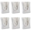 Insternet 6 pack canvas tote bag reusable canvas bag bulk for crafting, decorating, plain, grocery,shopping (white)