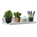 Window Sill Shelf-Window Organizer Rack Hanger Two Powerful Adhesive Stickers Hassle-Free Installation-Hold Up to 15lbs-12.4"x5.7"x2.3"-Good for Plants/Flowers/Herb Pots/Seed Starter-White