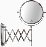 DecoBros 8-Inch Two-Sided Extension Wall Mount Mirror with 7x Magnification, 13.5-Inch Extension, Chrome