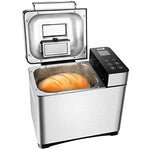 KBS Bread Machine, Automatic 2LB Convection Bread Maker with Nut Dispenser, High-End Version 17 Menus with Gluten Free, Large LCD Display Touch Screen, Unique Ceramic Pan, Stainless Steel