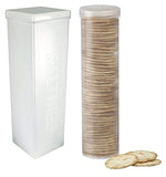 Set of 2 - Saltine Cracker Sleeve Storage Container/Cookie Stay Fresh Keeper, Round and Square