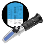 3-in-1 Refractometer Ethylene Glycol, Propylene Glycol in antifreeze liquids freezing point temperature and freezing point concentration, automotive and industrial battery liquid,by Hamh Optics&Tools