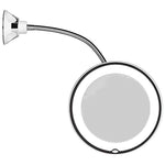 JiBen Flexible Gooseneck LED Lighted 10X Magnifying Makeup Mirror with Power Locking Suction Cup, Bright Diffused Light and 360 Degree Swivel, Portable Cordless Travel &...