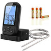 EAAGD Wireless Digital Meat Thermometer - Remote BBQ Kitchen Cooking Thermometer for Oven Grill Smoker with Timer-Included 2 Food Probe and 4 AAA Battery