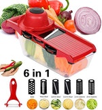 Kintty Mandoline Slicer with 6 Interchangeable Stainless Steel Spiralizer Vegetable Slicer - Slicer Mandoline Cutter - Adjustable Slicer Maker for Low Carb-Free