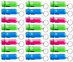 Mini Flashlight Keychain - 24 Pack Assorted Colors, Green, Light Blue and Pink, Batteries Included - for Kids, Party Favor, Goody Bag Filler, Gift, Prize, Pocket Size, Chain for Key.