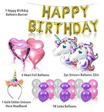 Unicorn Birthday Party Set Bundle (w/Unicorn Cake Topper & Cake Piping Kit) Unicorn Party Supplies - This magical unicorn gift and unicorn decoration set will make your kid's birthday party the BEST!