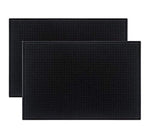 Tebery Black Mat 18" x 12" Rubber Bar Service Spill Mat ( 2 pack )