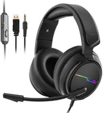 Jeecoo Stereo Gaming Headset for PS4, Xbox One S - Noise Cancelling Over Ear Headphones with Microphone - LED Light Soft Earmuffs Bass Surround Compatible