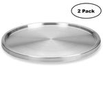 1 Tier Lazy Susan 2 Pack: Stainless Steel 360 Degree Turntable – Rotating 2-Level Tabletop Stand For Your Dining Table, Kitchen Counters And Cabinets – Turning Table Spice Rack Organizer Tray - 2 Pack by Lovotex