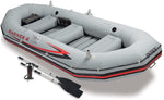 Intex Mariner 4, 4-Person Inflatable Boat Set with Aluminum Oars and High Output Air Pump (Latest Model)