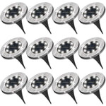 Sunco Lighting 12 Pack Solar Path Lights, Dusk-to-Dawn, 7000K Diamond White, Cross Spike Stake for Easy in Ground Install, Solar Powered LED Landscape Lighting - RoHS/CE