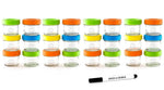Glass Baby Food Storage Containers - Set contains 12 Small Reusable 4oz Jars with Airtight Lids - Safely Freeze your Homemade Baby Food