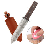 12'' Hori Hori Garden Knife,Perfect Garden Tool for Gardening,Landscaping&Digging(7'' Stainless Steel Blade with Ruler&Wood Handle), Leather Sheath, Plus Free Paper Knife!