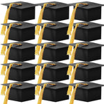 100 Pieces Graduation Cap Shaped Gift Box Grad Cap Candy Sugar Chocolate Box with Tassel for Graduation Party Favor Accessories (Yellow, 100 Pieces)