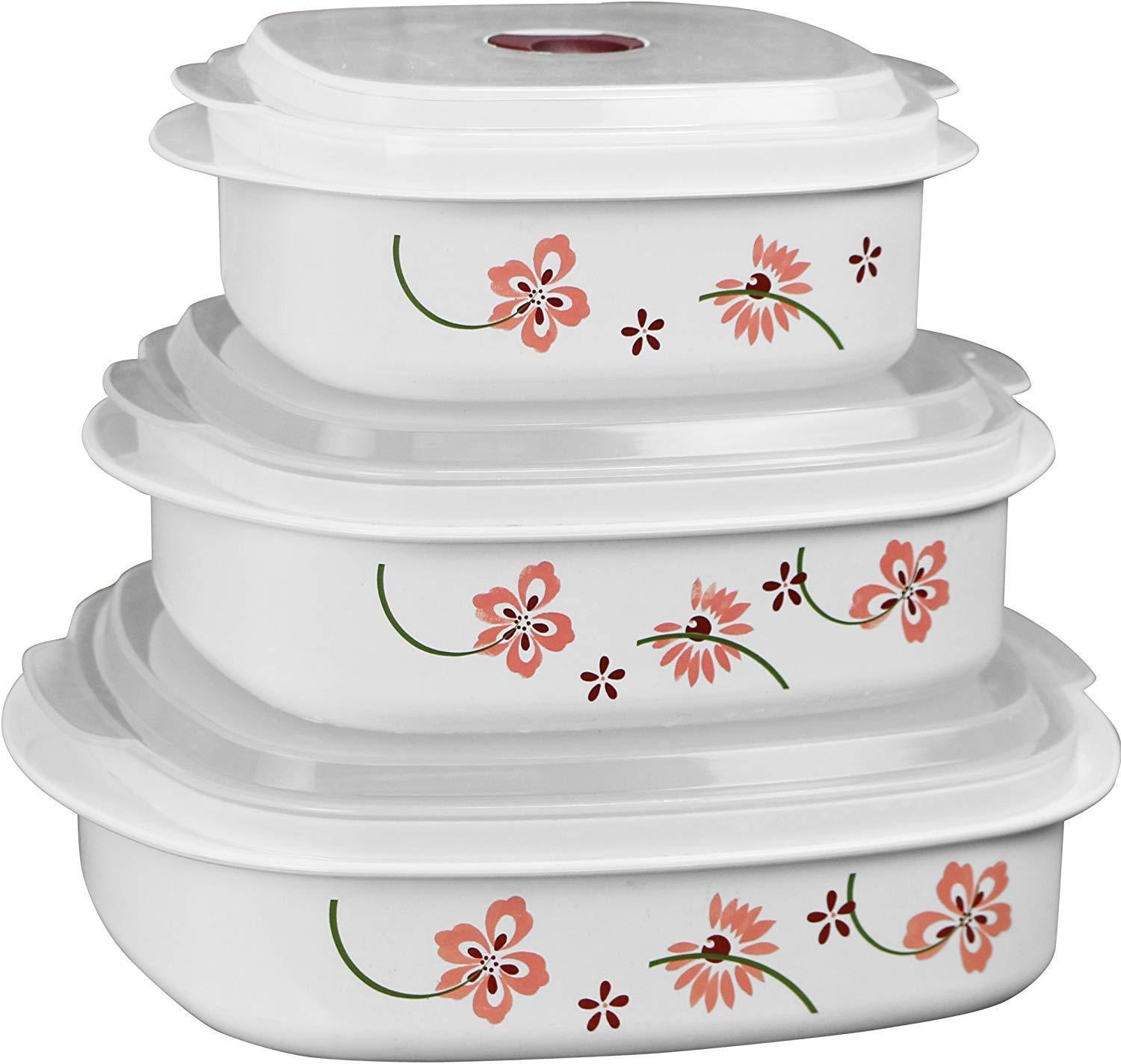 Corelle Storage Corelle Coordinates by CulinWare 6-Piece Microwave Cookware, Steamer a ...