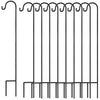 GrayBunny Shepherd Hook, 35 inch Black, Set of 4 Solid (Non-Hollow) Single Piece (No Assembly), Strong Rust Resistant Premium Metal Hanger For Weddings Plant Baskets Solar Lights Lanterns & Mason Jars