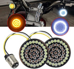 Motorcycle LED Light 2" 50mm Bullet Style LED Turn Signals Pannel For Motor bike Sporter Softail Touring (1157 base-1)